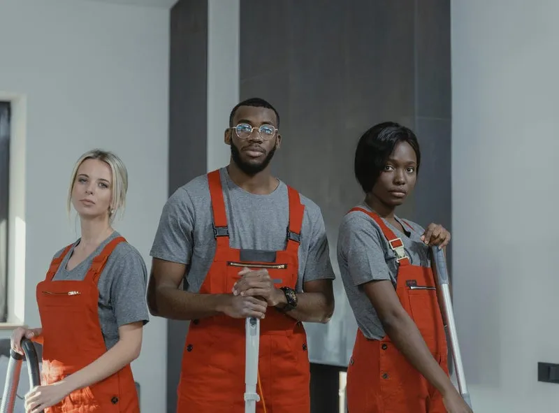 Cleaning team ready to serve a property