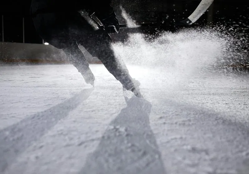Snow being cleared from a walkway